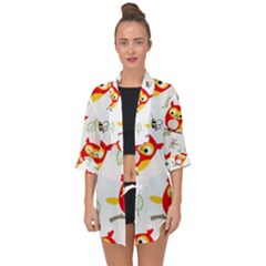 Open Front Chiffon Kimono 