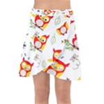 Seamless Pattern Vector Owl Cartoon With Bugs Wrap Front Skirt