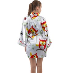 Long Sleeve Satin Kimono 