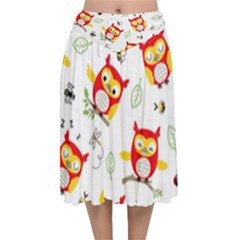 Velvet Flared Midi Skirt 