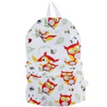 Seamless Pattern Vector Owl Cartoon With Bugs Foldable Lightweight Backpack
