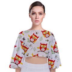 Tie Back Butterfly Sleeve Chiffon Top 