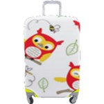 Seamless Pattern Vector Owl Cartoon With Bugs Luggage Cover (Large)