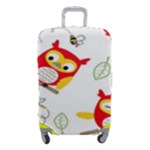 Seamless Pattern Vector Owl Cartoon With Bugs Luggage Cover (Small)
