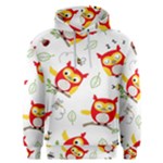 Seamless Pattern Vector Owl Cartoon With Bugs Men s Overhead Hoodie