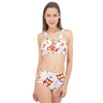 Seamless Pattern Vector Owl Cartoon With Bugs Cage Up Bikini Set