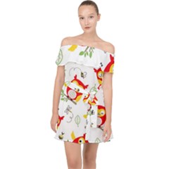 Off Shoulder Chiffon Dress 