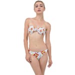 Seamless Pattern Vector Owl Cartoon With Bugs Classic Bandeau Bikini Set