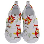 Seamless Pattern Vector Owl Cartoon With Bugs Kids  Velcro No Lace Shoes