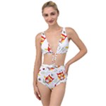 Seamless Pattern Vector Owl Cartoon With Bugs Tied Up Two Piece Swimsuit