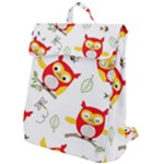Seamless Pattern Vector Owl Cartoon With Bugs Flap Top Backpack