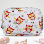 Seamless Pattern Vector Owl Cartoon With Bugs Make Up Pouch (Small)