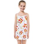 Seamless Pattern Vector Owl Cartoon With Bugs Kids  Summer Sun Dress