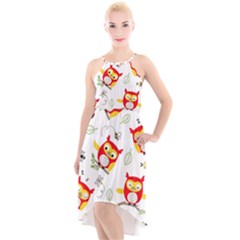 High-Low Halter Chiffon Dress  