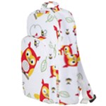 Seamless Pattern Vector Owl Cartoon With Bugs Double Compartment Backpack