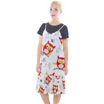Seamless Pattern Vector Owl Cartoon With Bugs Camis Fishtail Dress