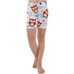 Seamless Pattern Vector Owl Cartoon With Bugs Kids  Lightweight Velour Capri Yoga Leggings
