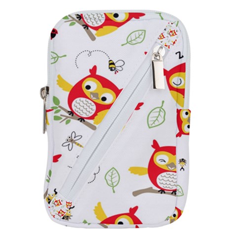 Seamless Pattern Vector Owl Cartoon With Bugs Belt Pouch Bag (Small) from ArtsNow.com