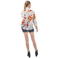 High Neck Long Sleeve Chiffon Top 