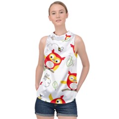High Neck Satin Top 