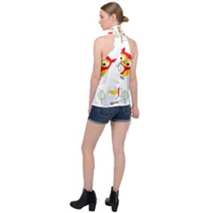 Halter Asymmetric Satin Top 
