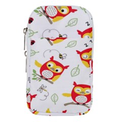Seamless Pattern Vector Owl Cartoon With Bugs Waist Pouch (Large) from ArtsNow.com