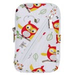 Seamless Pattern Vector Owl Cartoon With Bugs Belt Pouch Bag (Large)