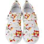 Seamless Pattern Vector Owl Cartoon With Bugs Men s Velcro Strap Shoes