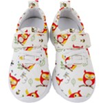 Seamless Pattern Vector Owl Cartoon With Bugs Kids  Velcro Strap Shoes