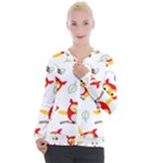 Seamless Pattern Vector Owl Cartoon With Bugs Casual Zip Up Jacket
