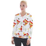 Seamless Pattern Vector Owl Cartoon With Bugs Velvet Zip Up Jacket