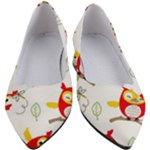Seamless Pattern Vector Owl Cartoon With Bugs Women s Block Heels 