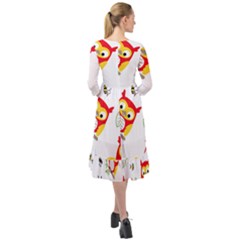 Ruffle End Midi Chiffon Dress 