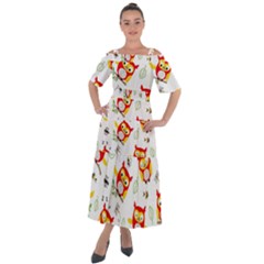 Shoulder Straps Boho Maxi Dress  
