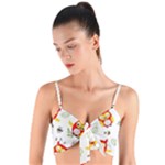 Seamless Pattern Vector Owl Cartoon With Bugs Woven Tie Front Bralet