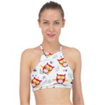 Seamless Pattern Vector Owl Cartoon With Bugs Halter Bikini Top