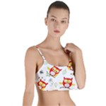 Seamless Pattern Vector Owl Cartoon With Bugs Layered Top Bikini Top 