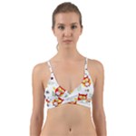 Seamless Pattern Vector Owl Cartoon With Bugs Wrap Around Bikini Top