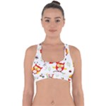 Seamless Pattern Vector Owl Cartoon With Bugs Cross Back Hipster Bikini Top 