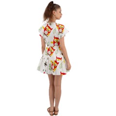 Flutter Sleeve Wrap Dress 