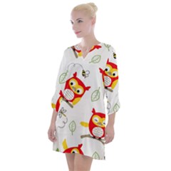 Open Neck Shift Dress 