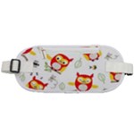 Seamless Pattern Vector Owl Cartoon With Bugs Rounded Waist Pouch