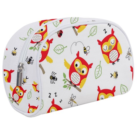 Seamless Pattern Vector Owl Cartoon With Bugs Make Up Case (Medium) from ArtsNow.com