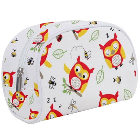 Seamless Pattern Vector Owl Cartoon With Bugs Make Up Case (Large) from ArtsNow.com