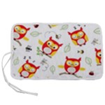 Seamless Pattern Vector Owl Cartoon With Bugs Pen Storage Case (S)