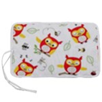 Seamless Pattern Vector Owl Cartoon With Bugs Pen Storage Case (M)