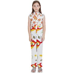 Kids  Sleeveless Ruffle Edge Band Collar Chiffon One Piece 