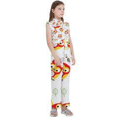 Kids  Sleeveless Ruffle Edge Band Collar Chiffon One Piece 