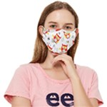 Seamless Pattern Vector Owl Cartoon With Bugs Fitted Cloth Face Mask (Adult)