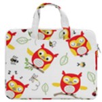 Seamless Pattern Vector Owl Cartoon With Bugs MacBook Pro 13  Double Pocket Laptop Bag